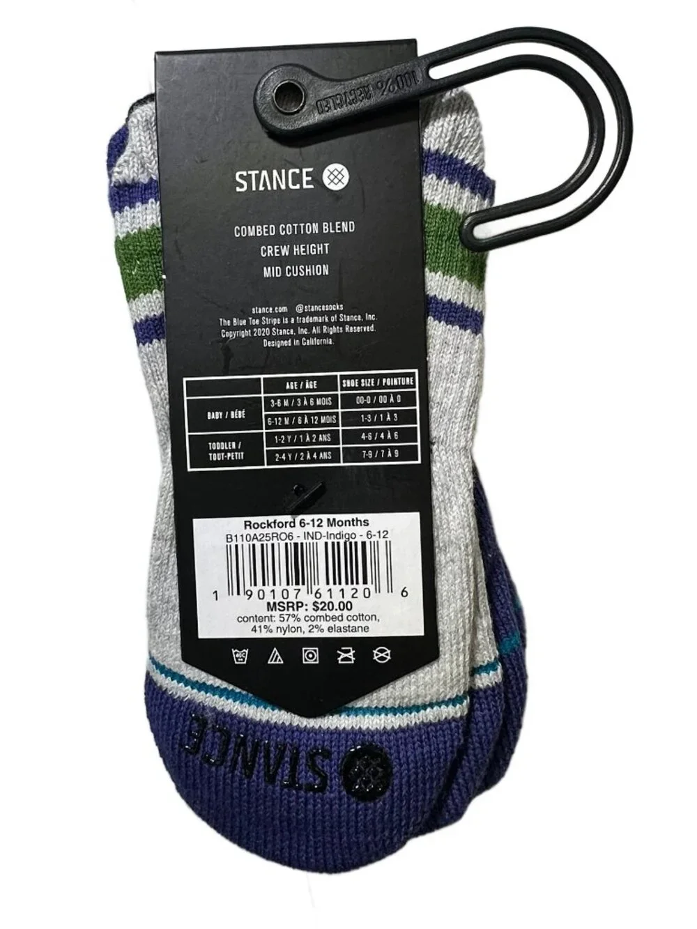 New Stance Casual Crew Socks - Mid-Cushion - Size 6-12M (Baby)